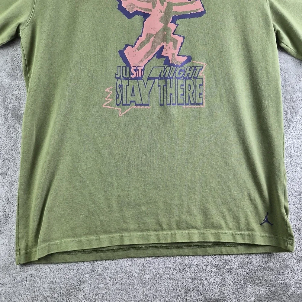 Air Jordan Shirt Small Green What Goes Up Oversized Graphic Tee Streetwear